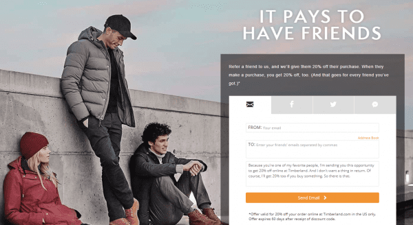 community marketing referralcandy guestpost - ecommerce brands referral marketing timberland refer-a-friend