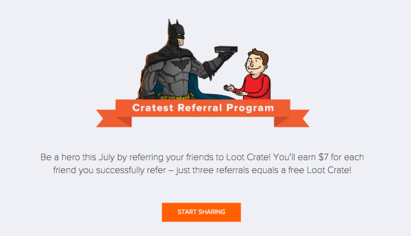 Loot Crate referral page