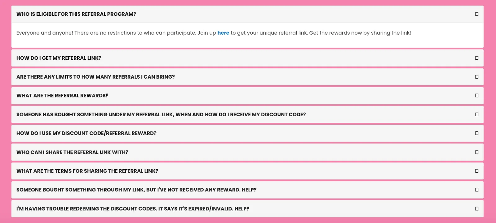 Yaya Papaya FAQ section