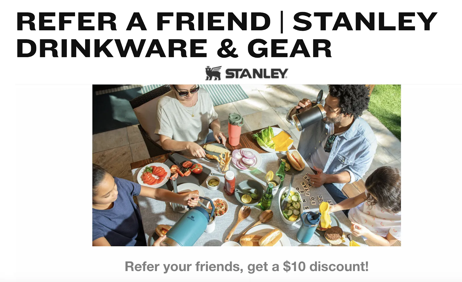 Referral program incentive example from Stanley