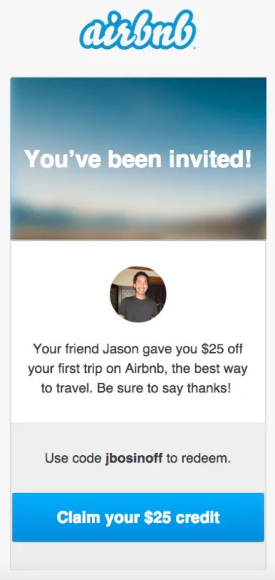 Airbnb referral invitation example