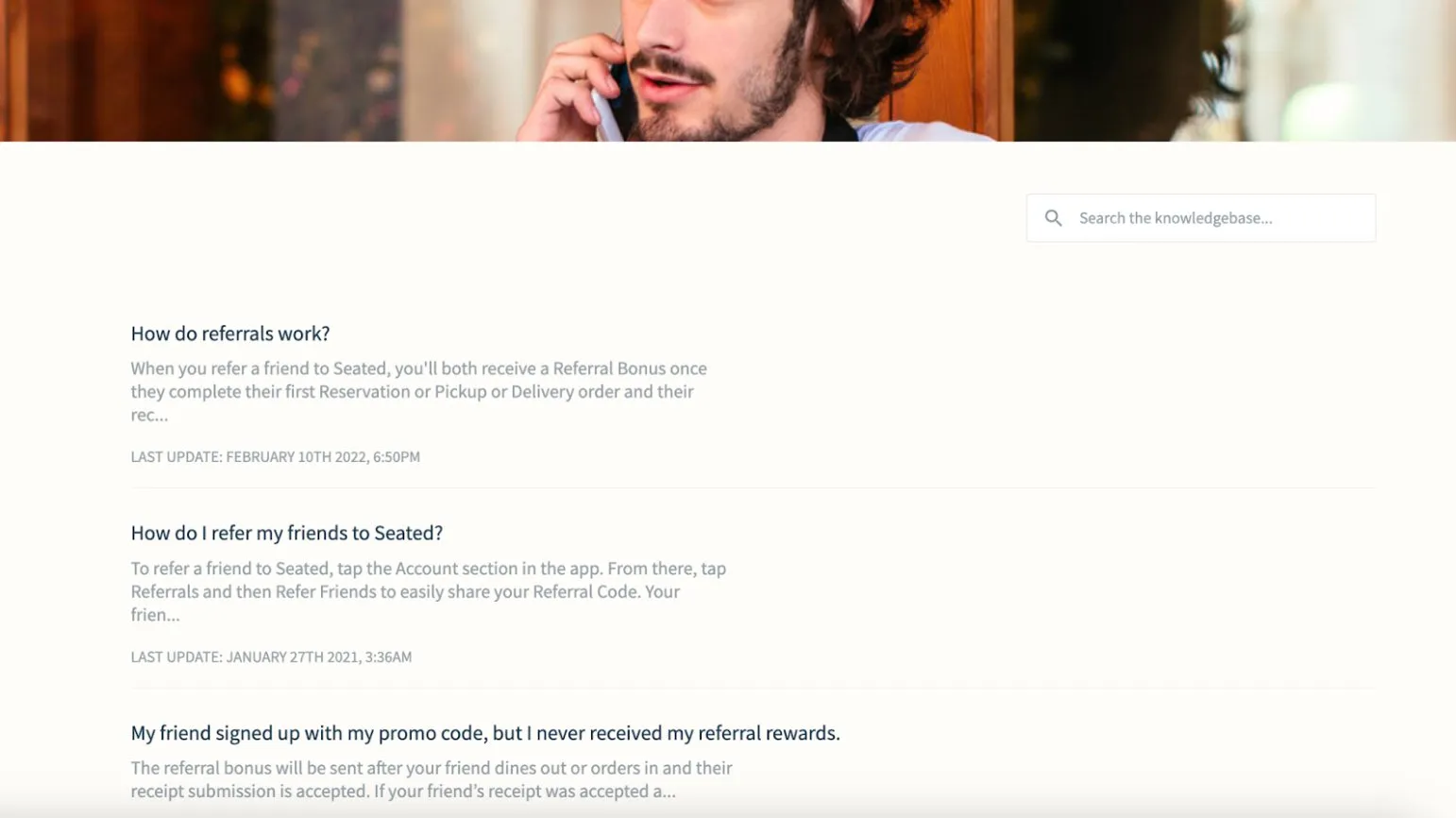 Seated referral program