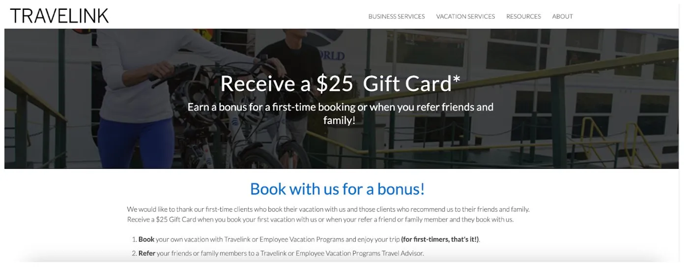 Travelink home page