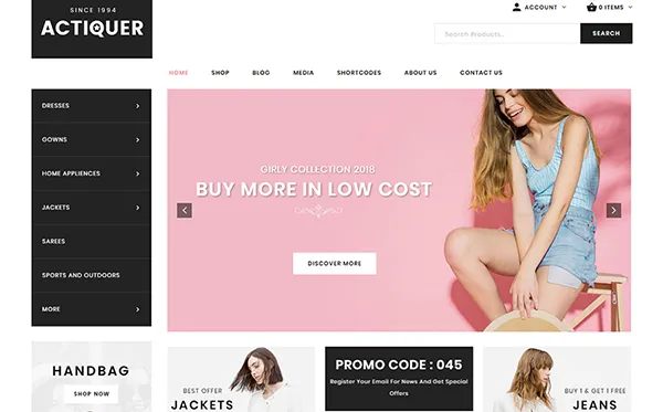 ecommerce templates referralcandy - Actiquer WooCommerce Theme