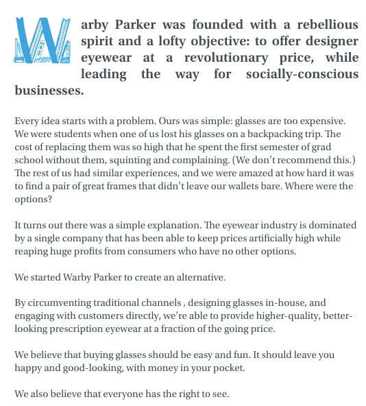 warby parker brand story